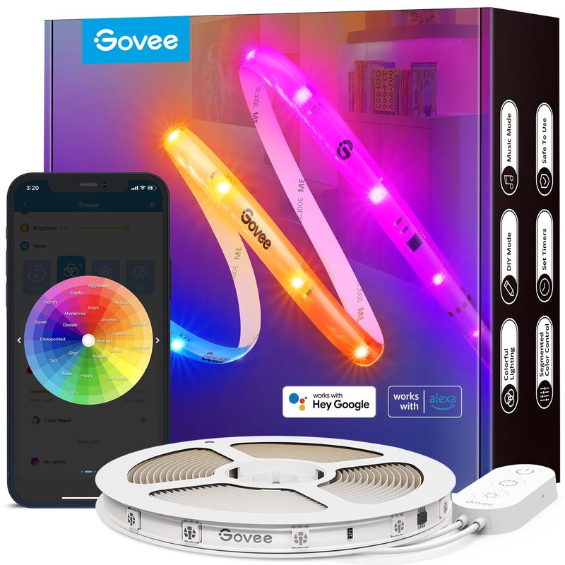 GOVEE - Govee Tira Led Rgbic Pro Inteligente 10 Metros Wifi Alexa Google