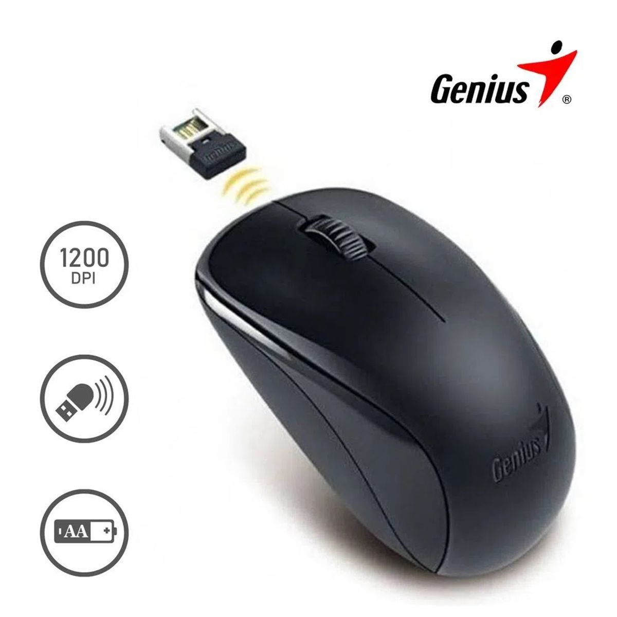 GENIUS - Mouse Genius Wireless inalambrico  NX 7000 Negro Blueeye