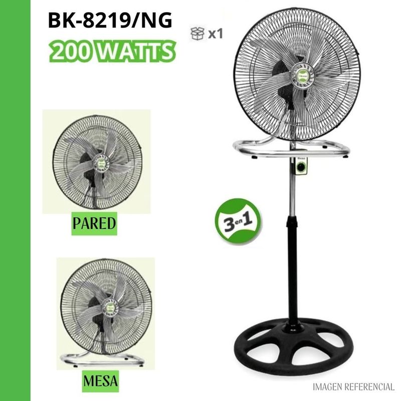 BOSSKO - Ventilador De 5 Aspas 3 En 1 De 18 200W Bossko BK-8219VI - NEGRO