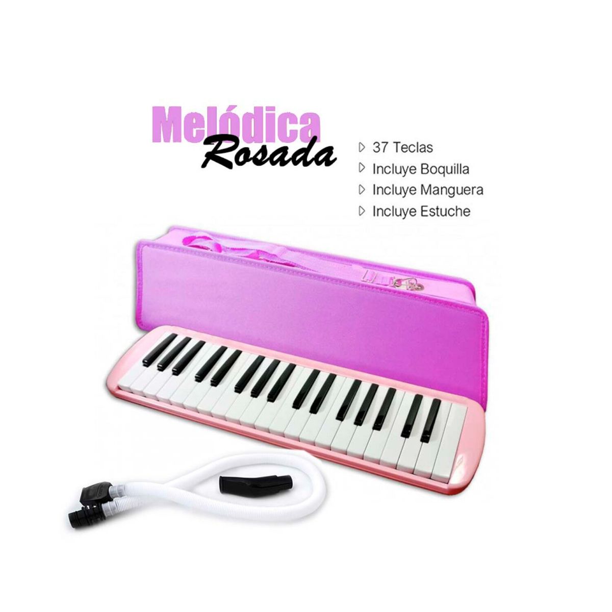 MELODY - MELÓDICA 3 OCTAVAS CON ESTUCHE RÍGIDO ROSADA