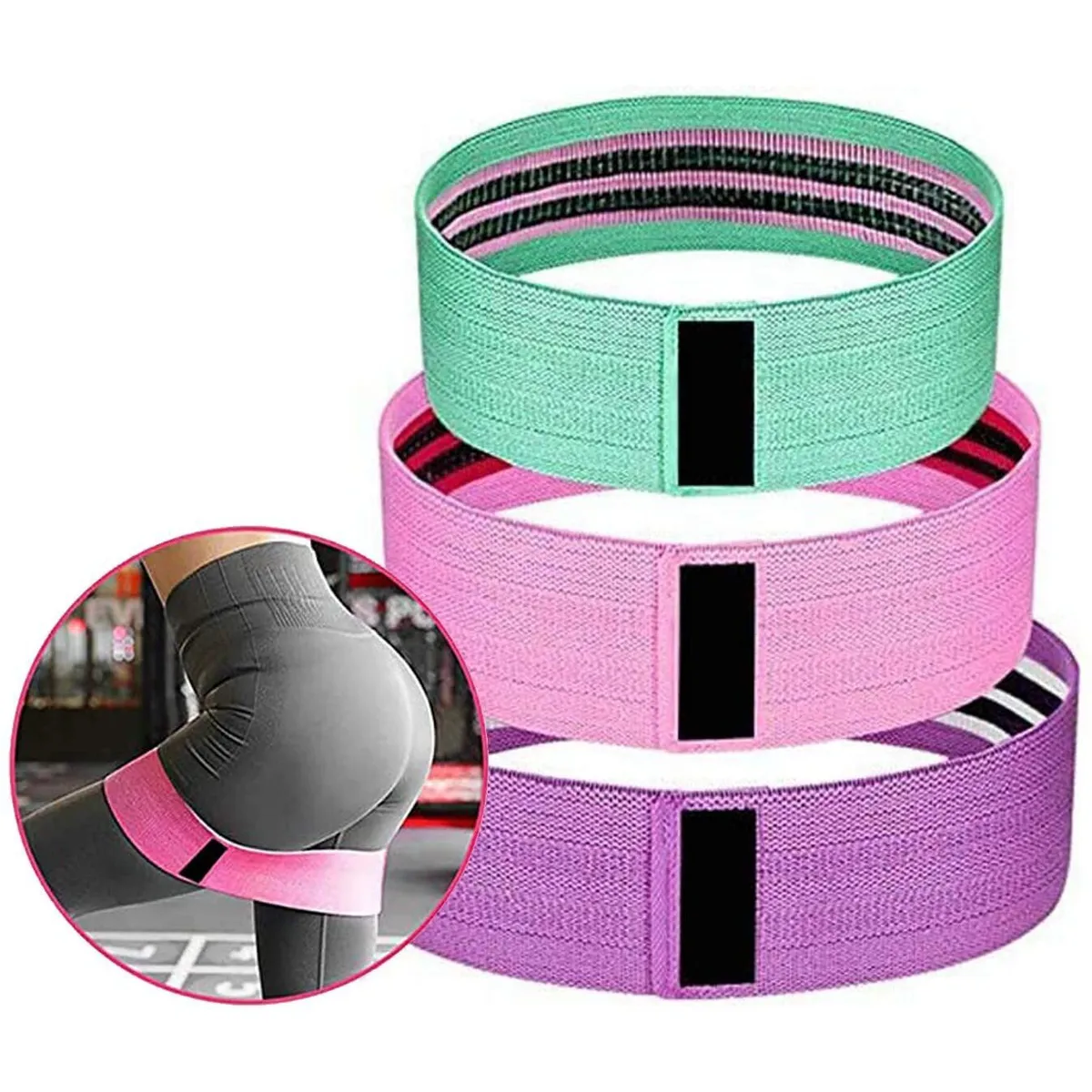 GENERICO - Set 3 Bandas de Tela Elásticas Resistencia