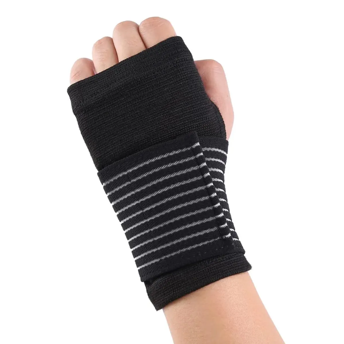 GENERICO - Muñequera Negra Soporte Mano Reduce Dolor Tendinitis X 1 UND