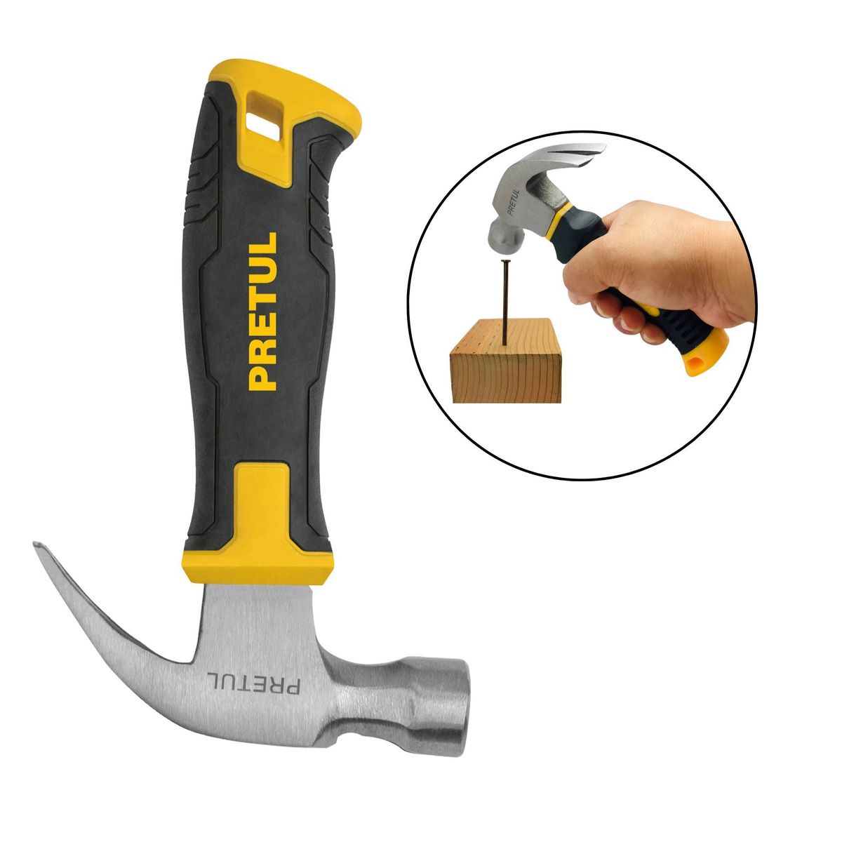 PRETUL - Martillo 10 oz, mango comfort grip, Pretul