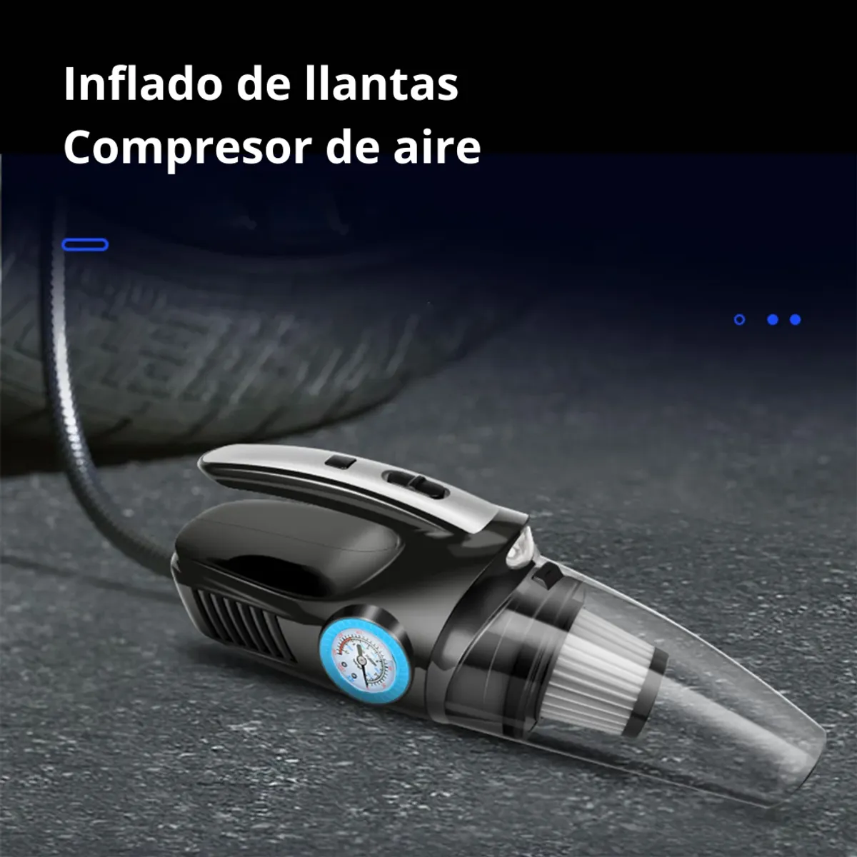 GENERICO - Aspiradora Y Compresor De Aire Para Auto 120 Watts Inflador