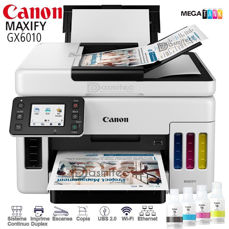 CANON - Impresora Canon Maxify GX6010 Multifuncional Dúplex WiFi Ethernet