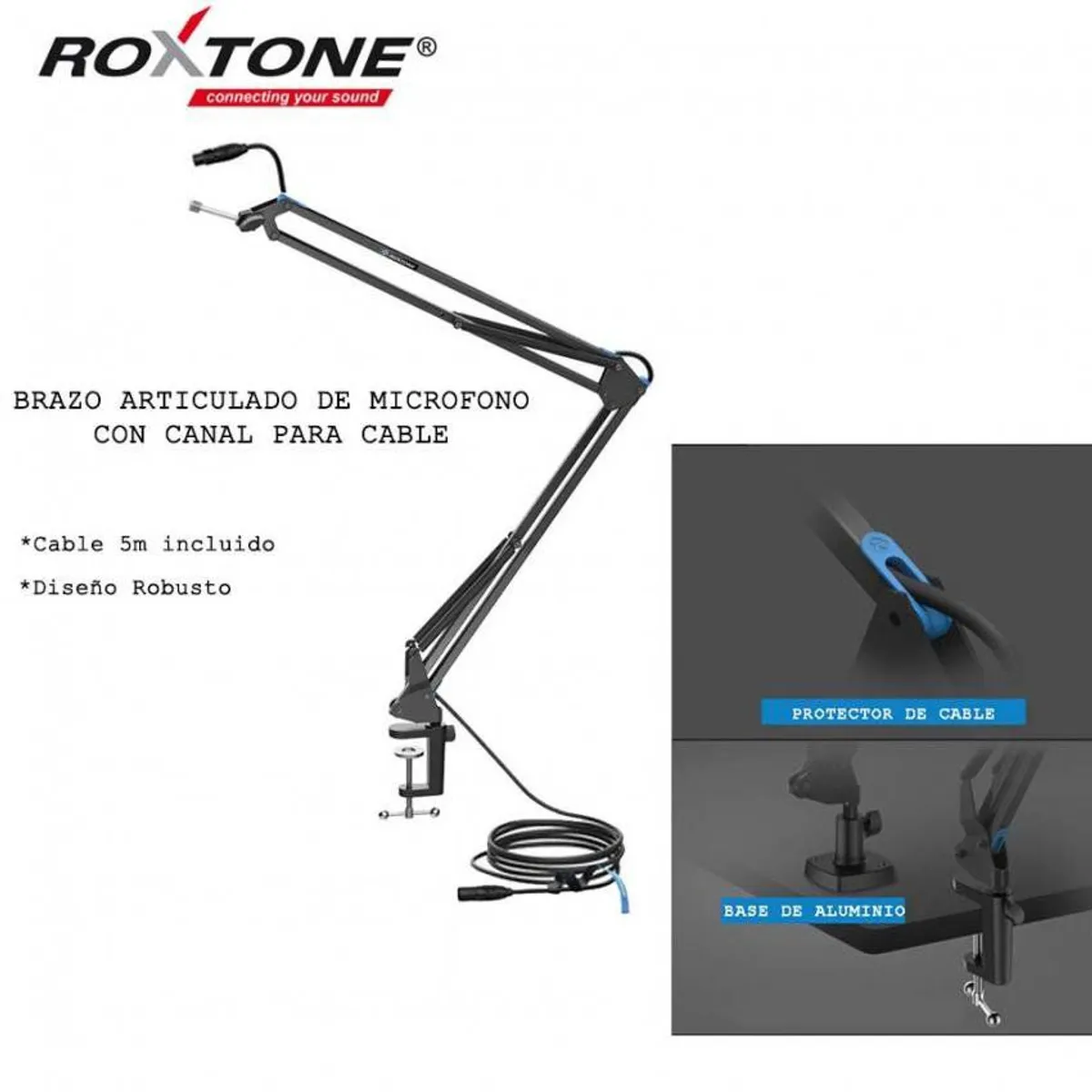 ROXTONE - BRAZO ARTICULADO PARA MICRÓFONO PESADO