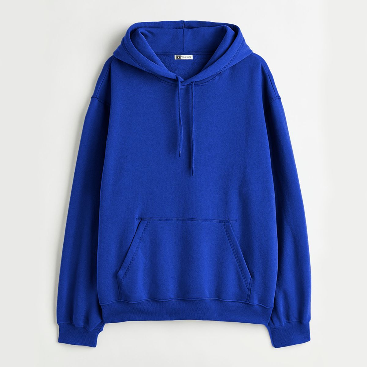 YANSUS - Polera Hombre Yansus Azul con Capucha Color Entero