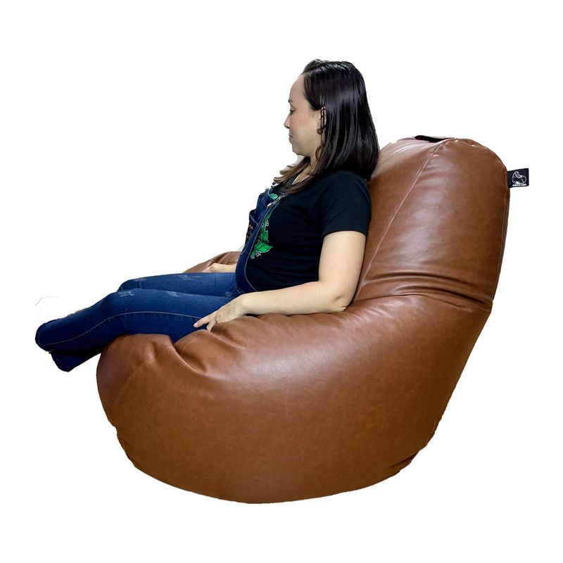 GENERICO - Puff Sillon jumbo color Marron en Ultra cuero