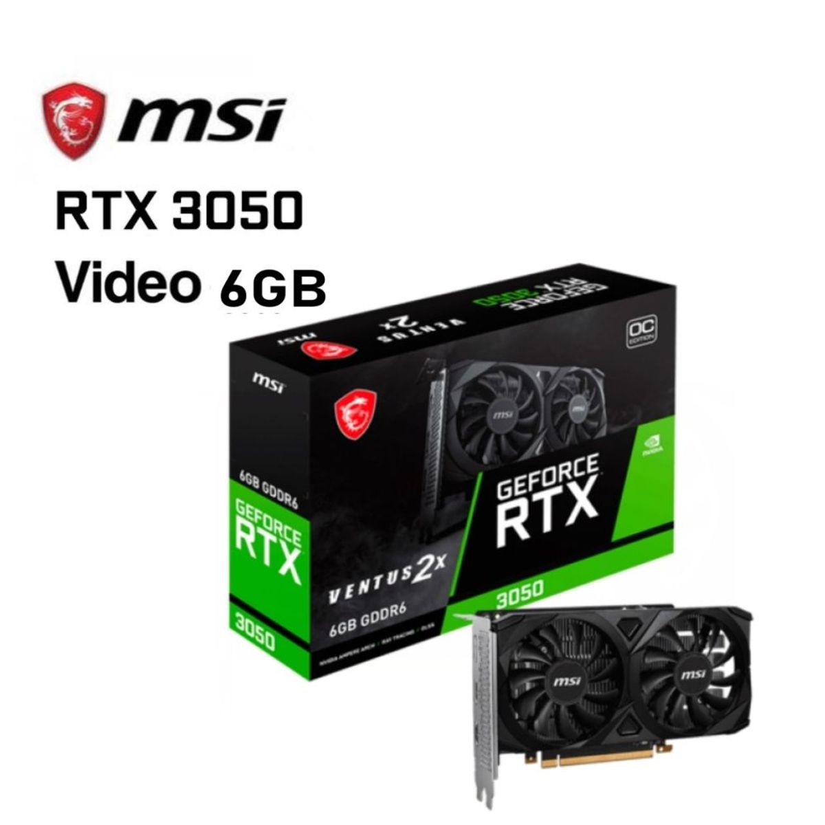 MSI - Tarjeta de Video MSI Nvidia RTX  3050  6GB