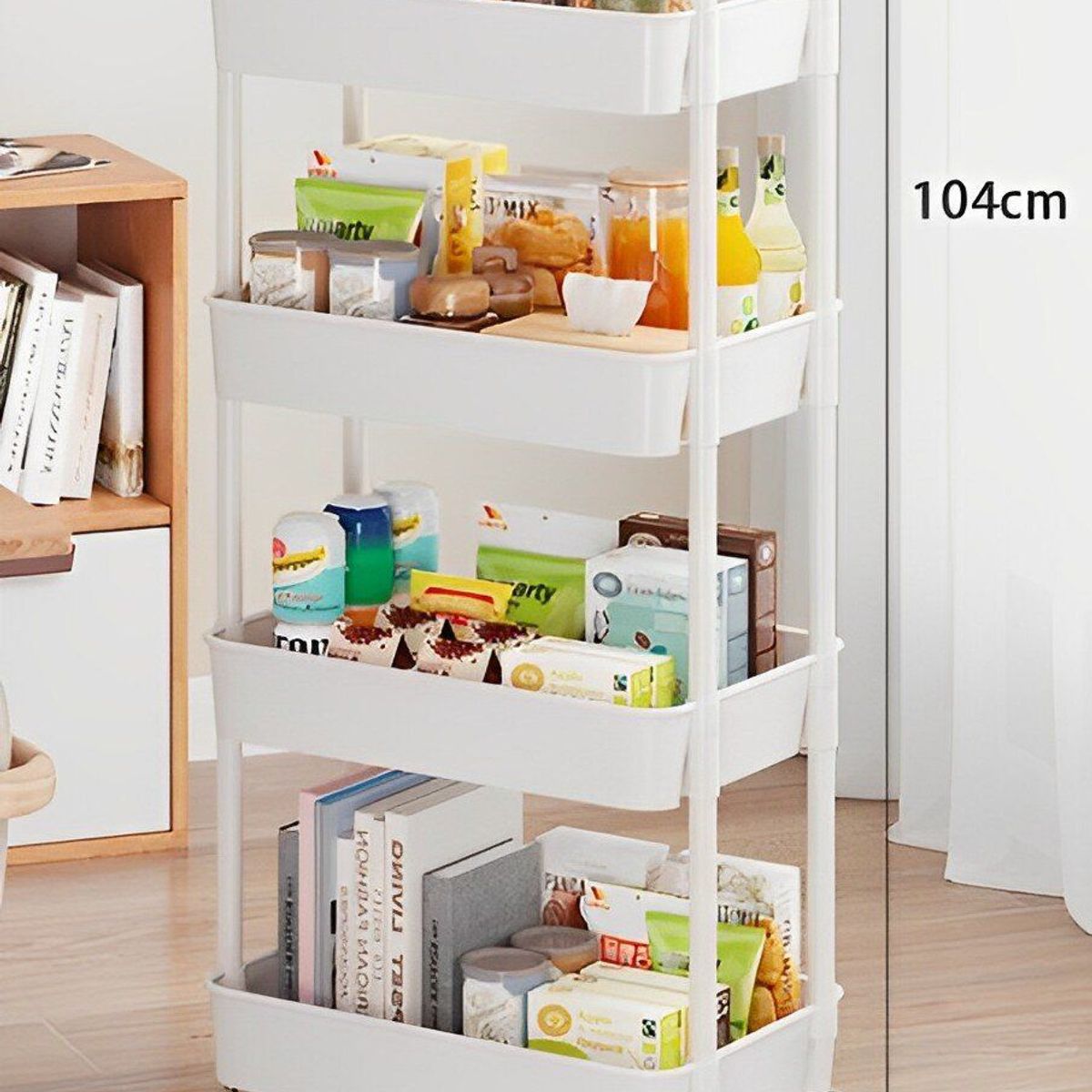 INSPIRA MARKET - Estante Móvil Almacenamiento Cocina Exclusivo 4 Niveles Multiusos