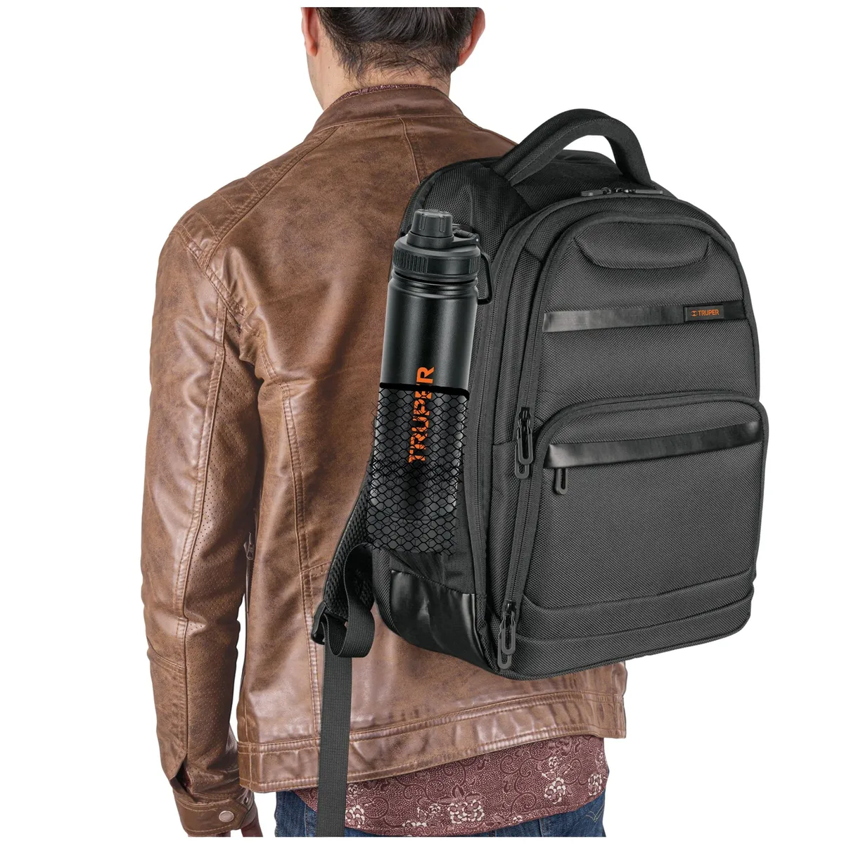 TRUPER - Combo Mochila Porta laptop Truper y termo tomatodo