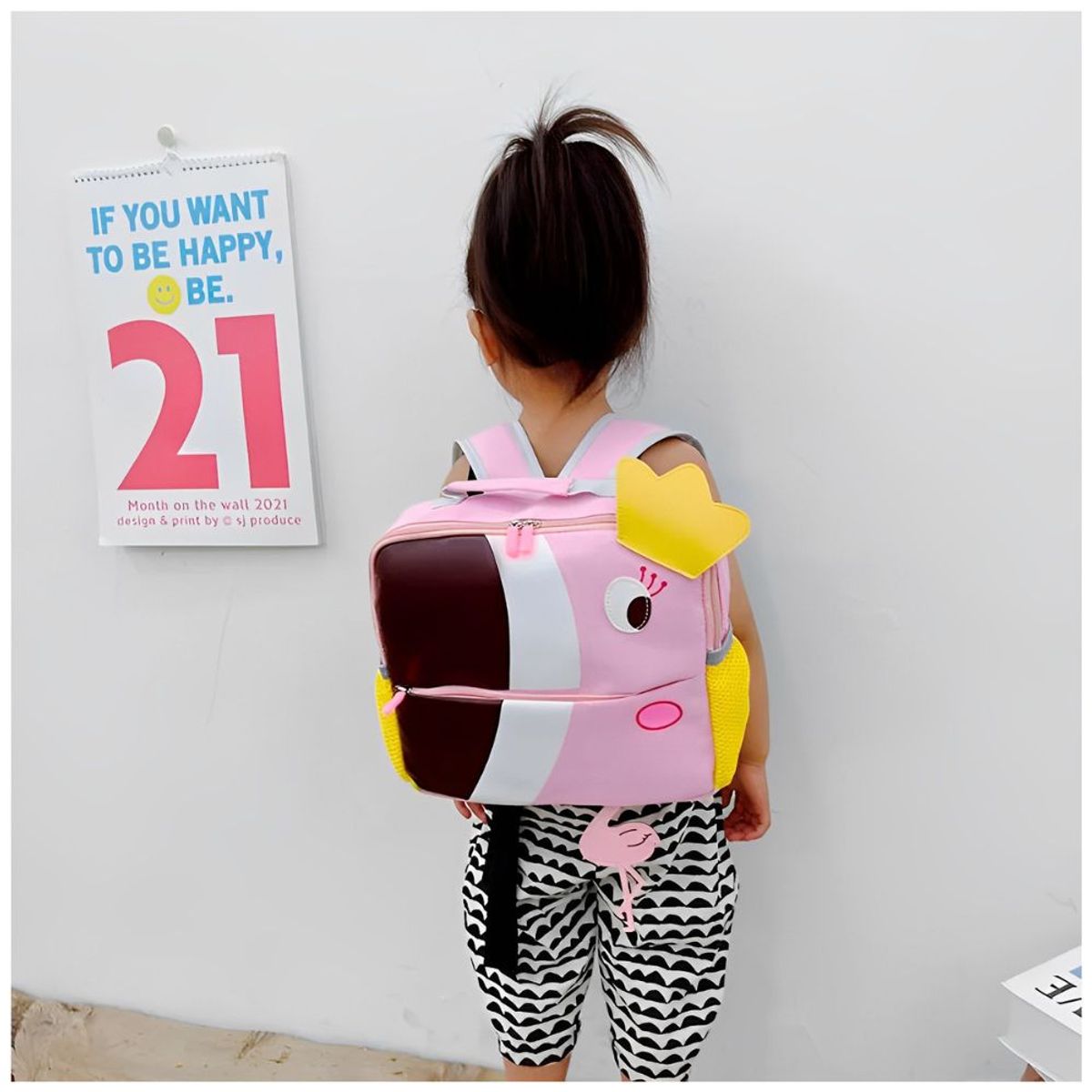 MINARI - Mochila Escolar Infantil para Niños de Animales Flamenco Rosa 71M