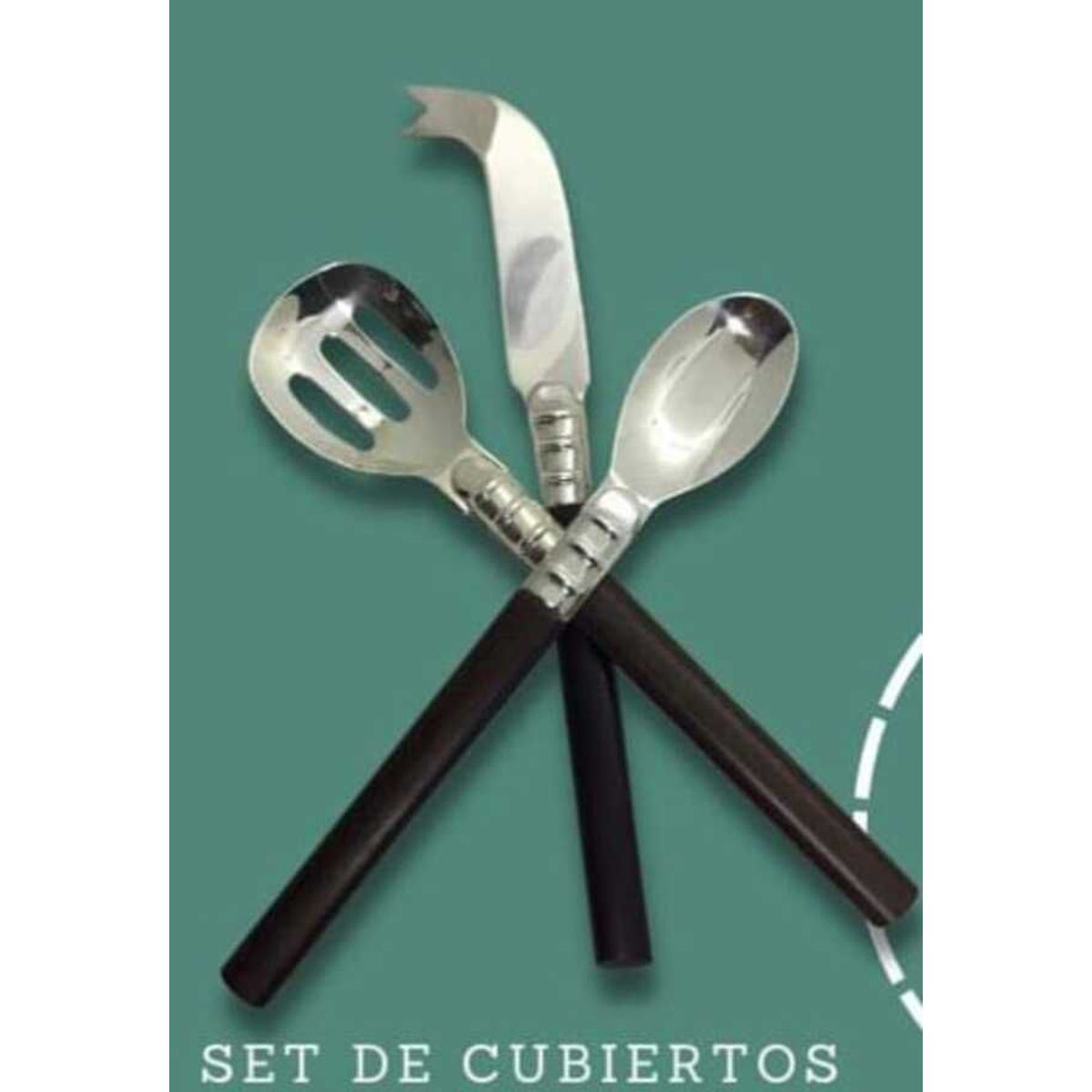 PERUVIANE - Juego o set de cubiertos en madera y plaque