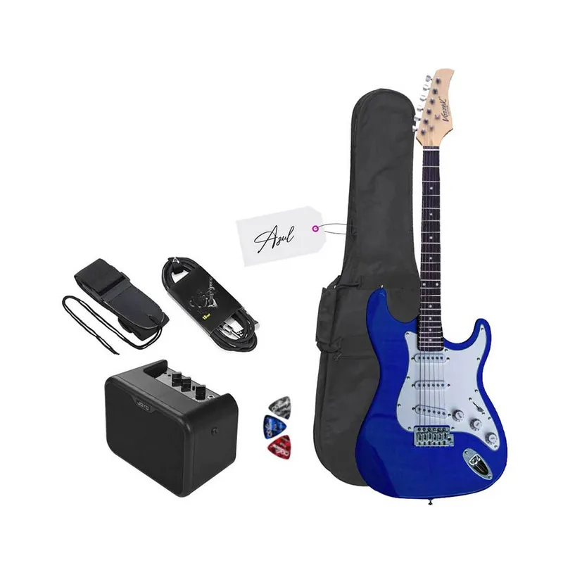 VOZZEX - PACK ELECTRICO STRATO BLUE - AMPLIFICADOR JOYO 10W