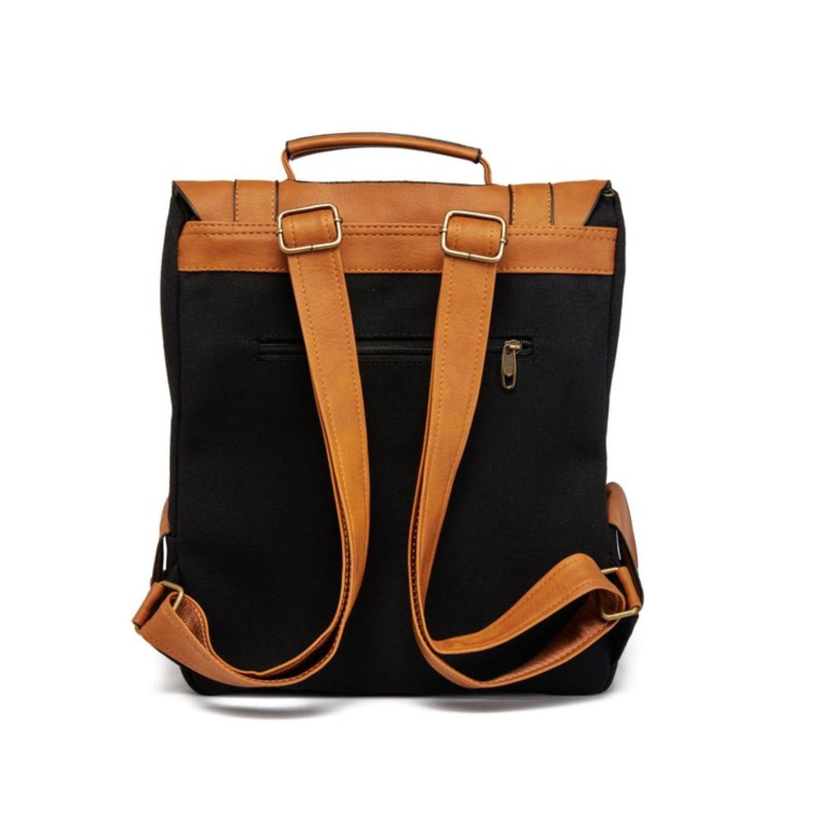 OLD TRIPPER - Mochila Mujer Retro Bag Lisboa - Negra y Marrón