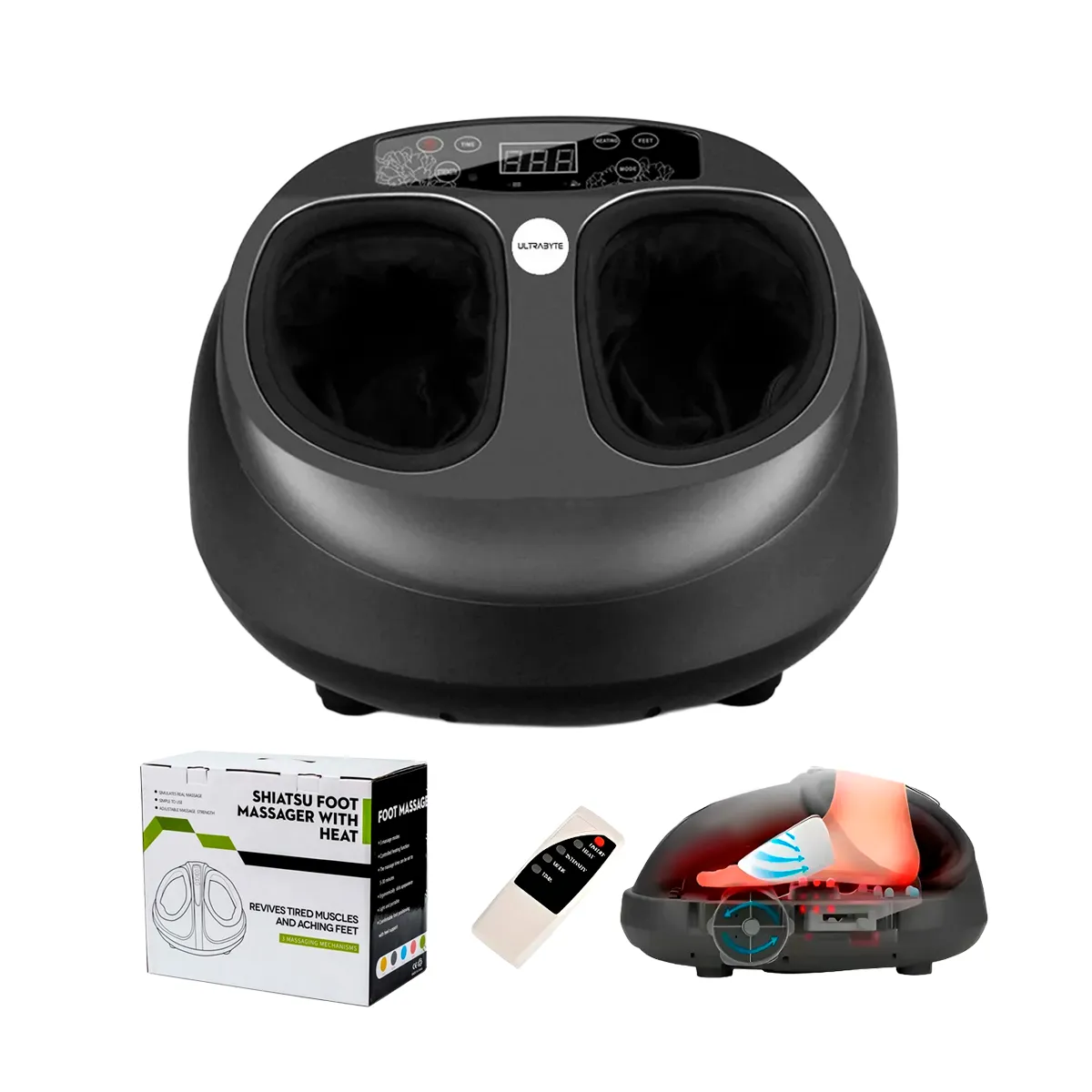 ULTRABYTE - Masajeador de pies con control remoto