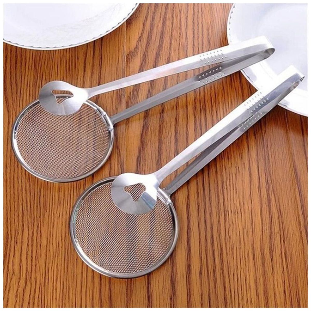 S/M - Pinza Espátula para Freír con Malla Escurridora