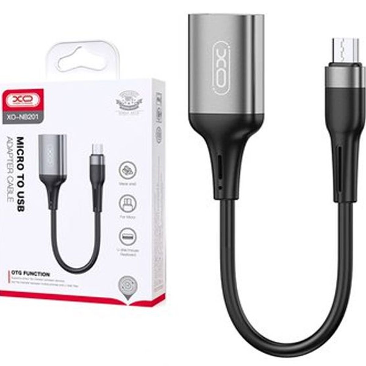 XO SIMPLE IS BEAUTY - Cable Adaptador Micro a Usb XO-NB201 OTG USB 2.0 - Gris