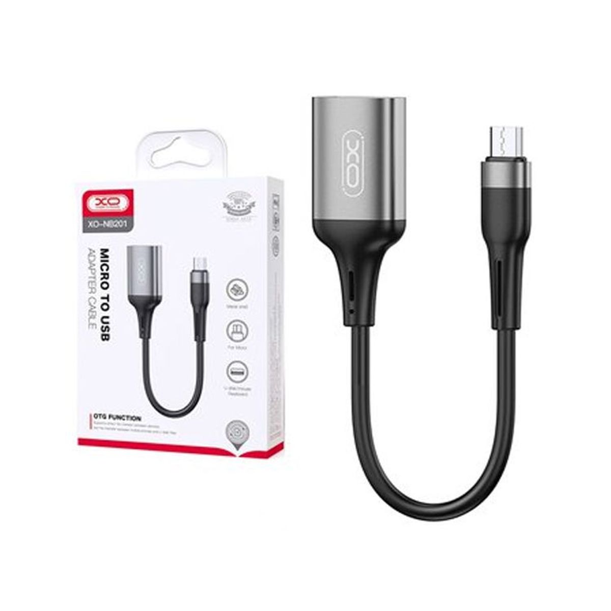 XO SIMPLE IS BEAUTY - Cable Adaptador Micro a Usb XO-NB201 OTG USB 2.0 - Gris