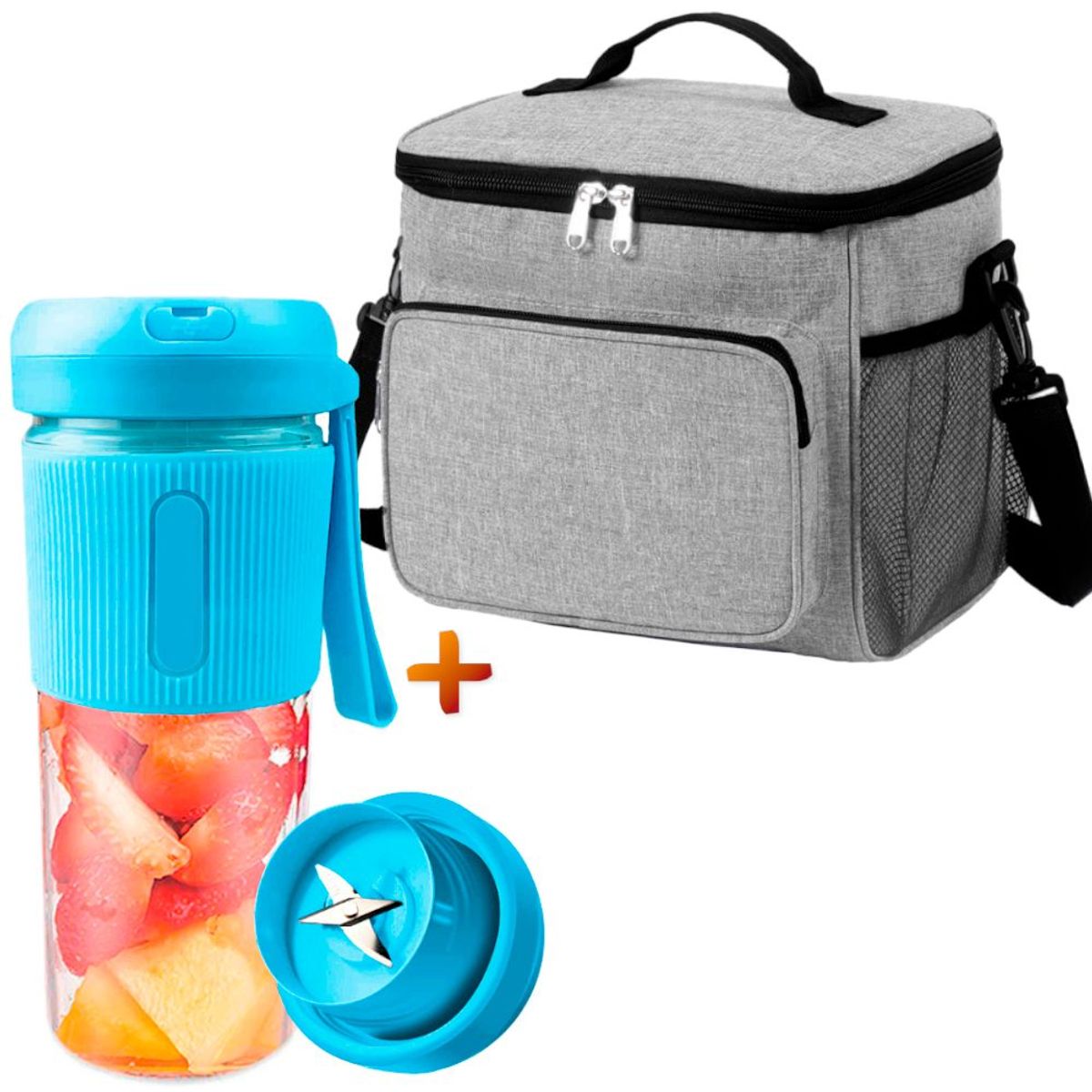 SASHIJA - Lonchera Térmica Comida PL 02X Y Licuadora Portátil Inalámbrica CL