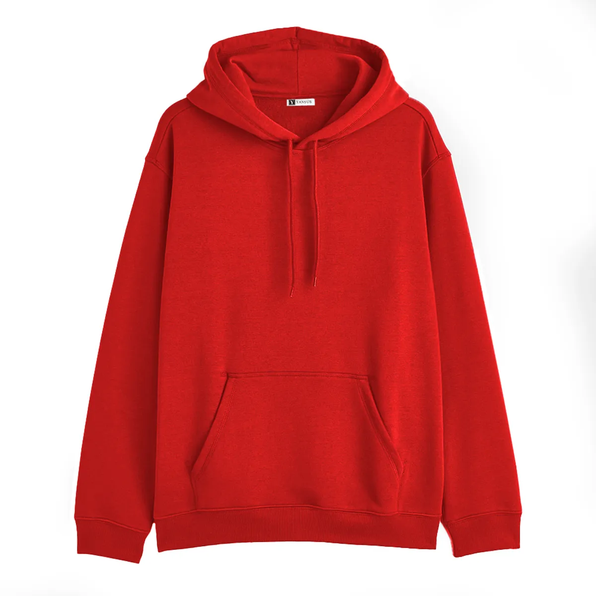 YANSUS - Polera Hombre Yansus Rojo Color Entero con Capucha