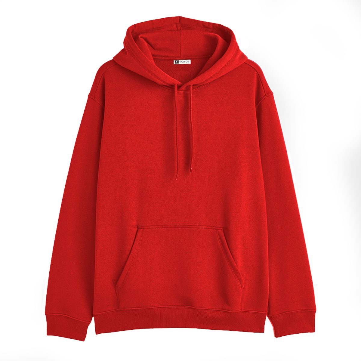 YANSUS - Polera Hombre Yansus Rojo Color Entero con Capucha