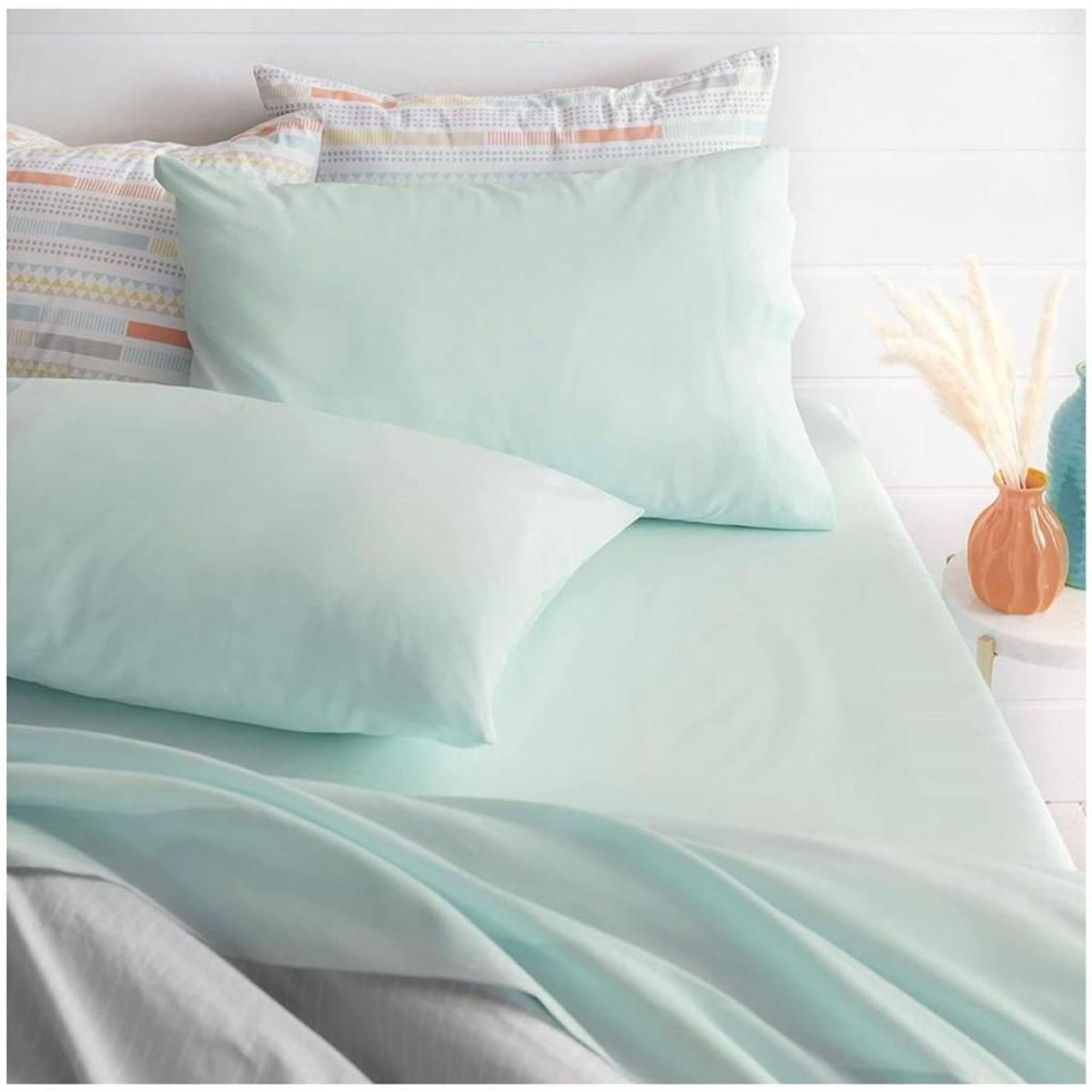 TEFI HOME - Juego de sábanas Verde Agua QUEEN