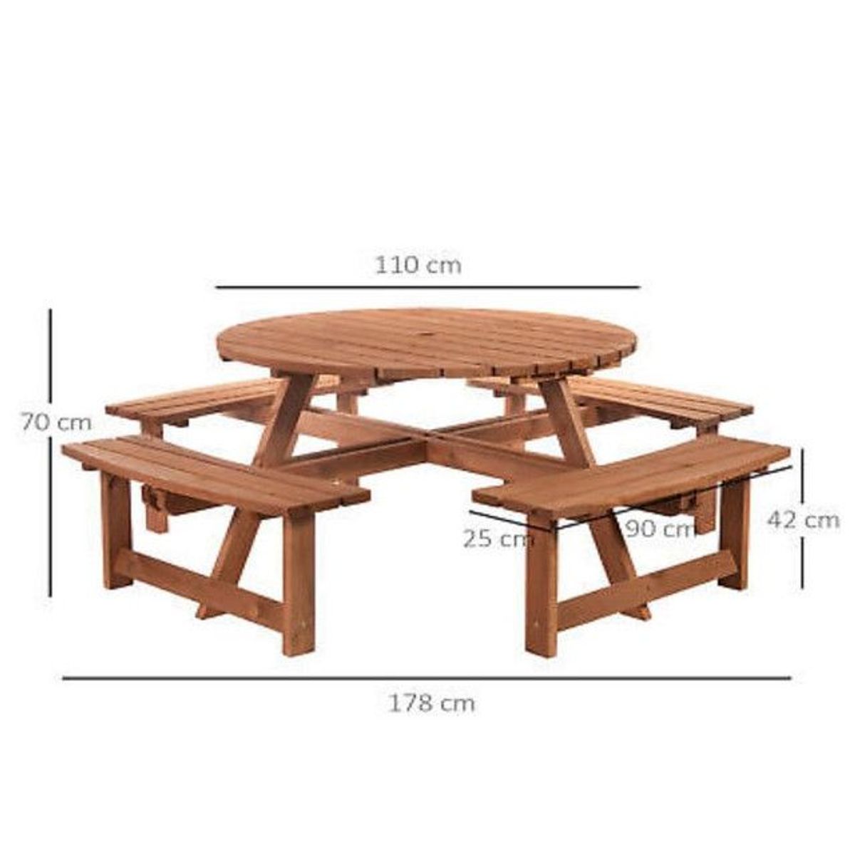 DMUEBLES - DM Mesa con Banca para Jardín o Parque - Sion