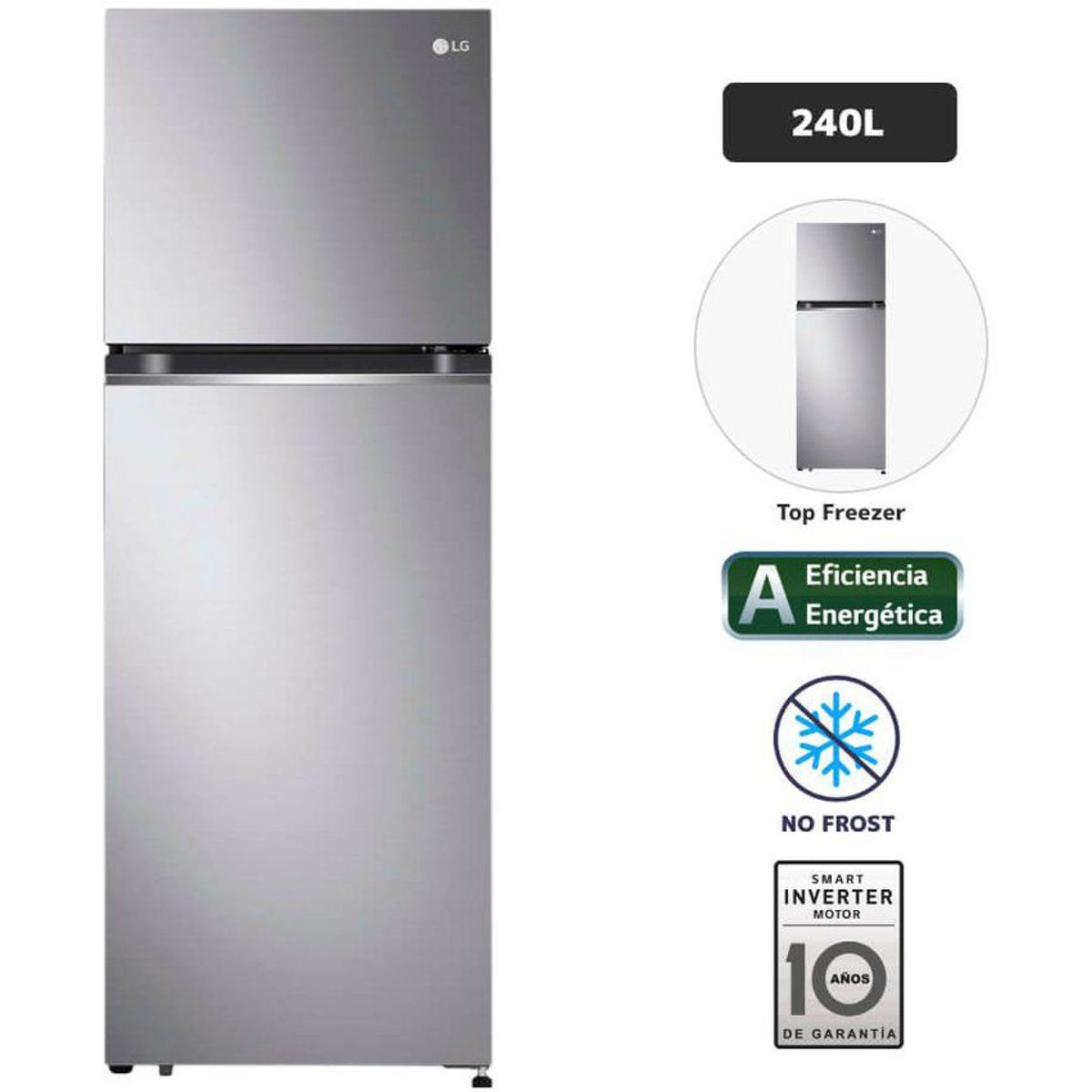 LG - Refrigeradora LG 241lts No Frost GT24BPP