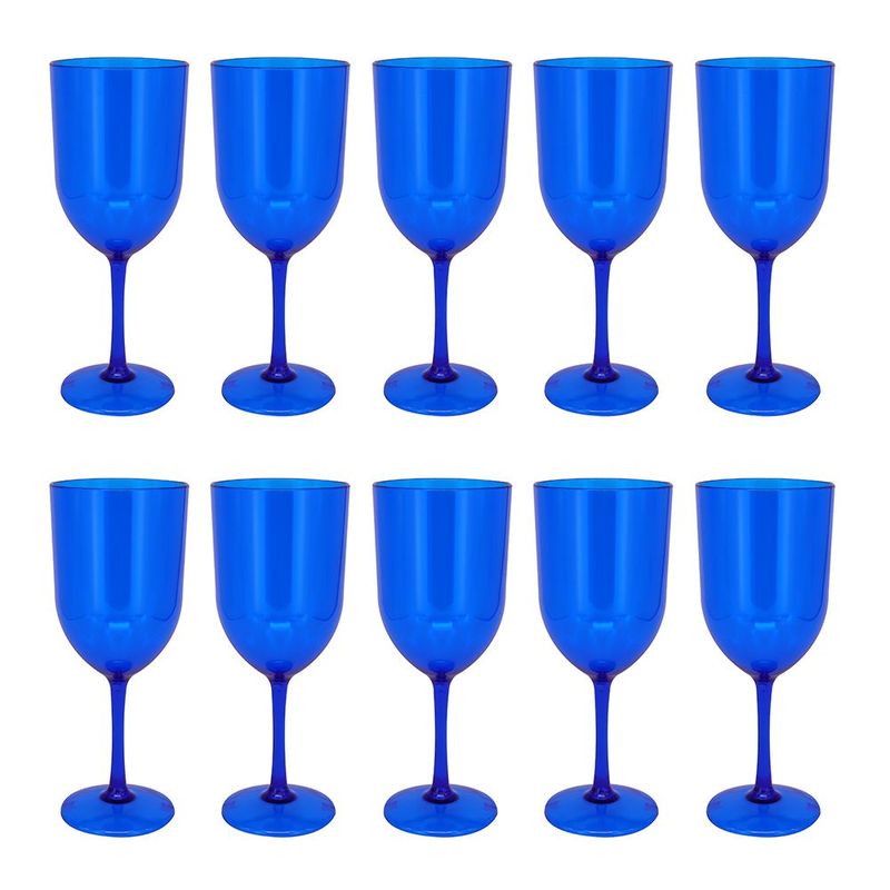 BLUE BOX - COPAS PLAYA 16 OZ X10 - AZUL TRASLÚCIDO