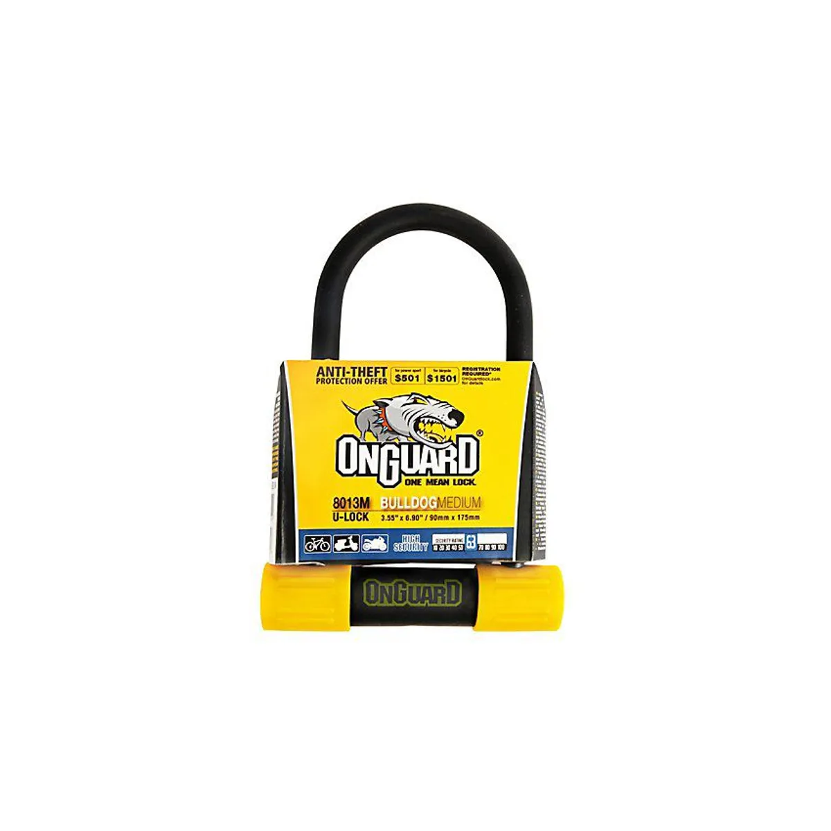 ONGUARD - Candado para Bicicleta OnGuard Bulldog 8013M U-Lock 175x90mm