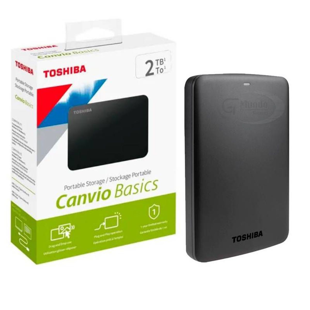 TOSHIBA - Disco Duro Externo 2 Teras Toshiba 2 Tb Canvio Basics