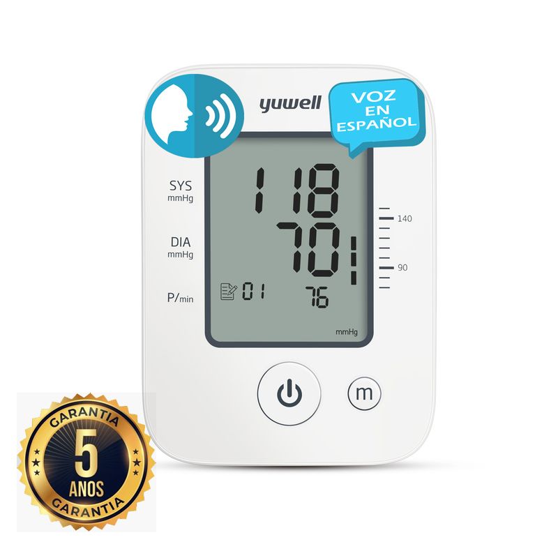 YUWELL - Tensiometro Brazo con VOZ Adaptador USB YUWELL YE660D