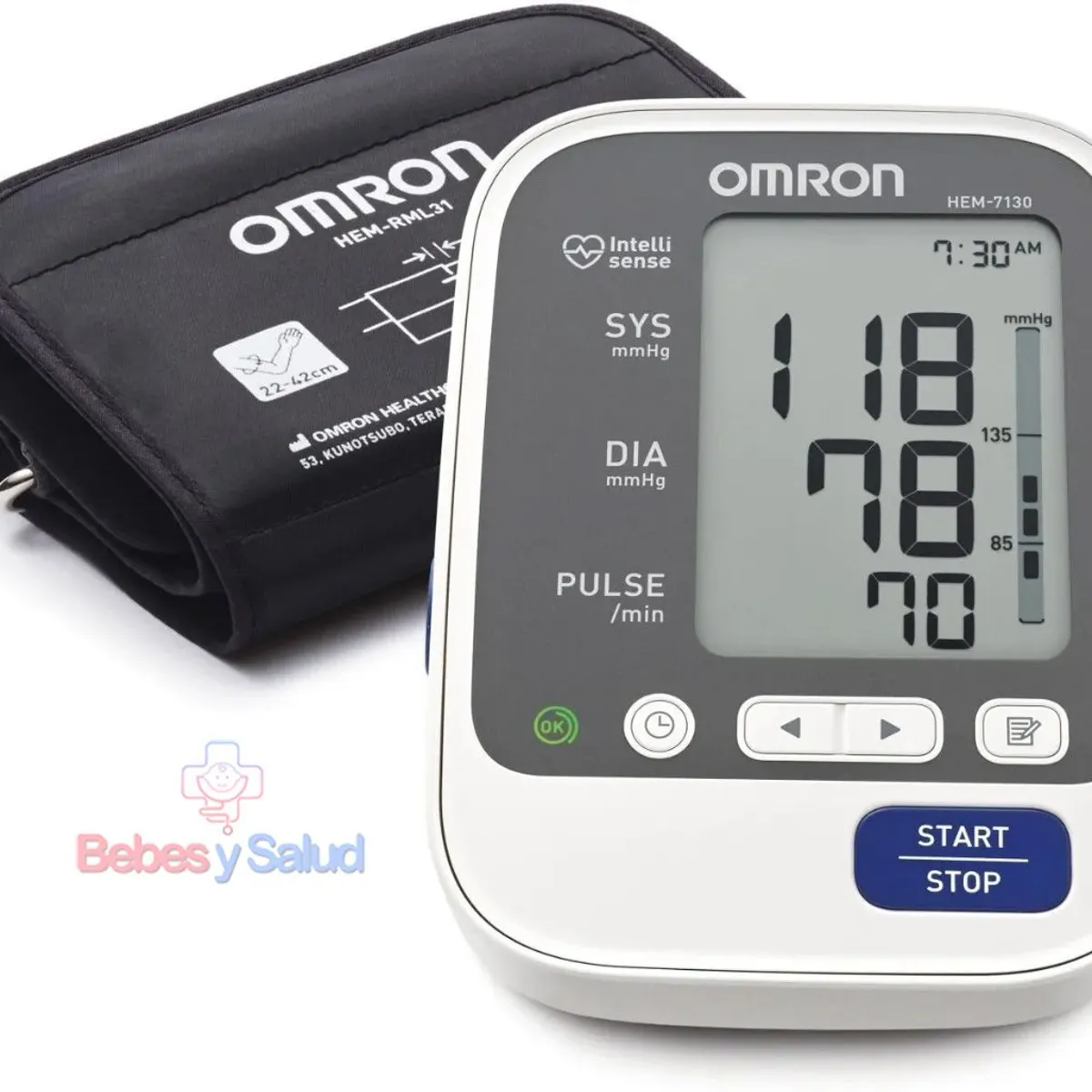 OMROM - Monitor De Presión Arterial OMRON Automático ELITE HEM-7130  Adaptador de corriente