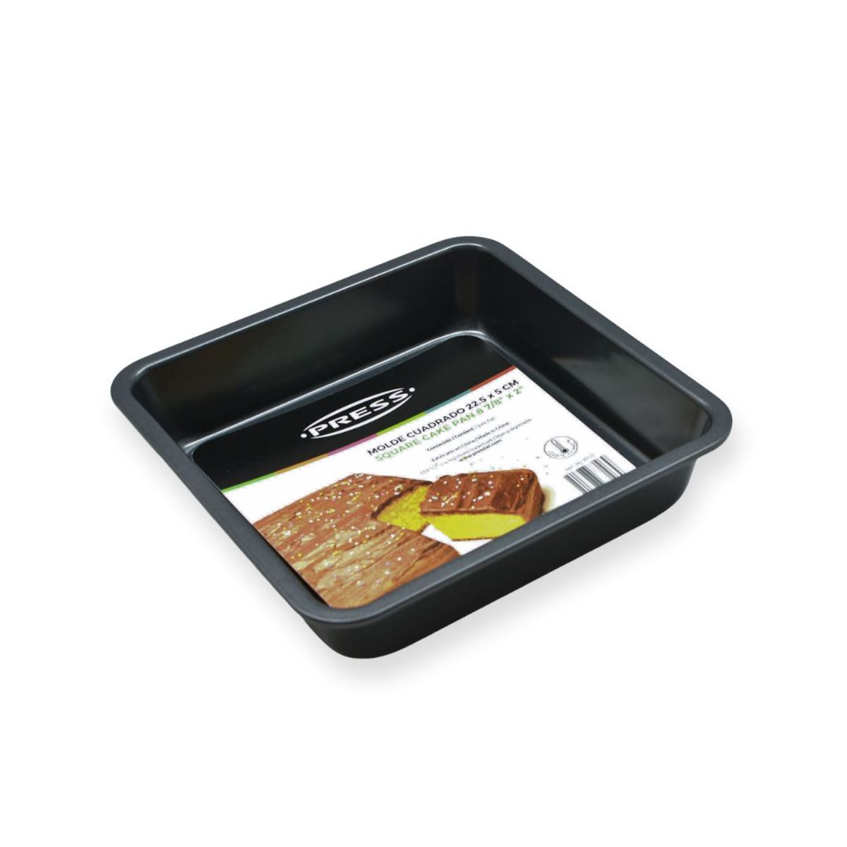 PRESS - Molde Cuadrado 22 x 5 cm Línea Antiadher. - PRESS
