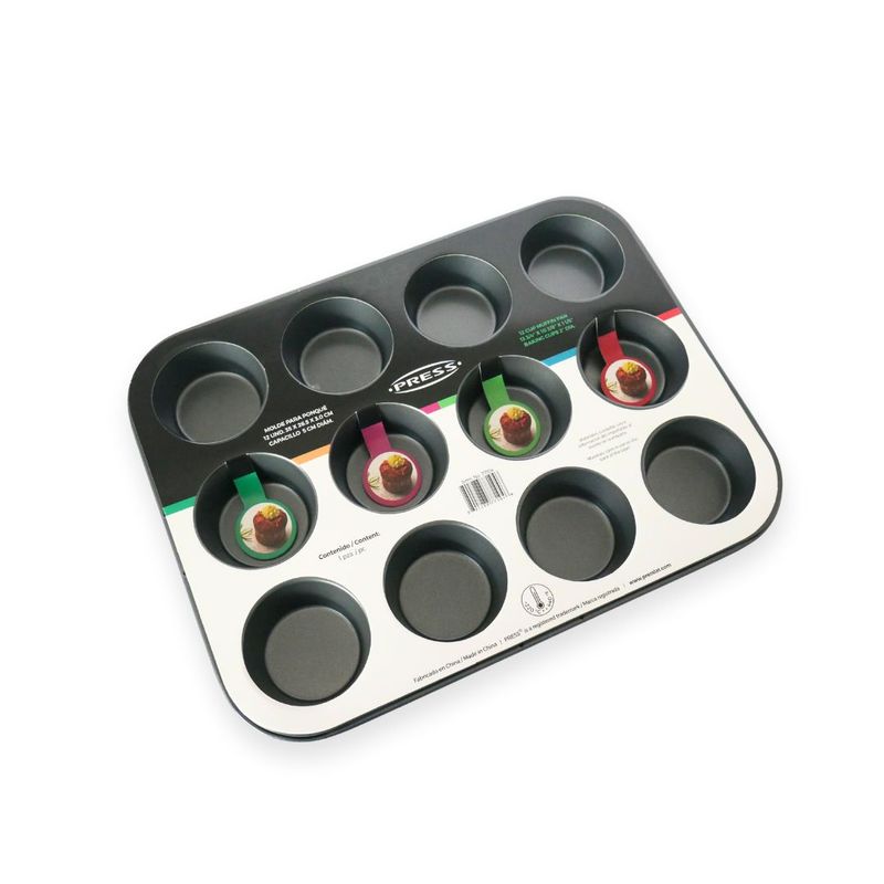 PRESS - Molde para Ponque 12 und. 35 x 26.5 x 3 cm Línea Antiadher. - PRESS