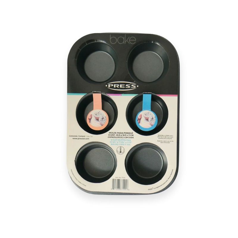 PRESS - Molde para Ponque 6 uni. 26.5 x 18.5 x 3 cm Línea Antiadher. - PRESS
