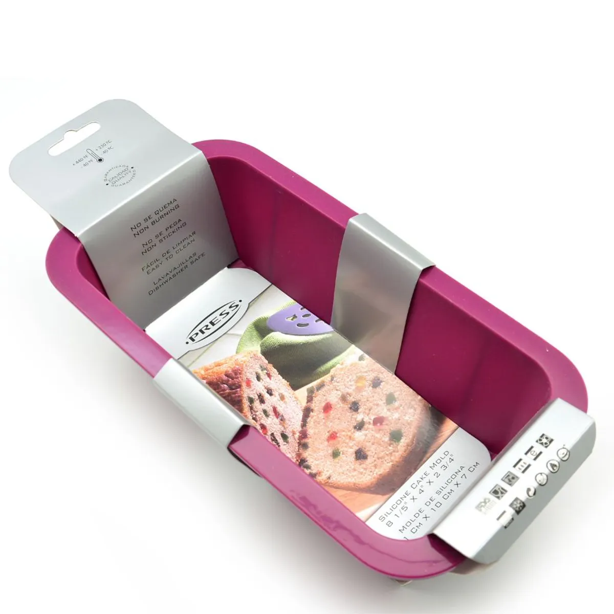 PRESS - Molde de Silicona 21.5 cm x 7 cm Morado Línea Silicona - PRESS