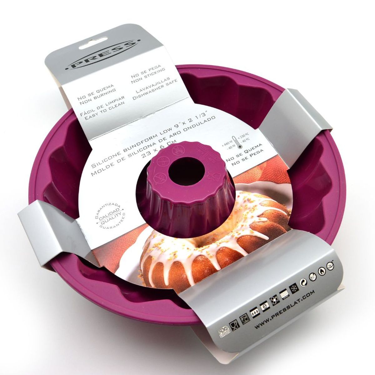 PRESS - Molde de Silicona de Aro Ondulado 23x6cm Morado Línea Silicona - PRESS