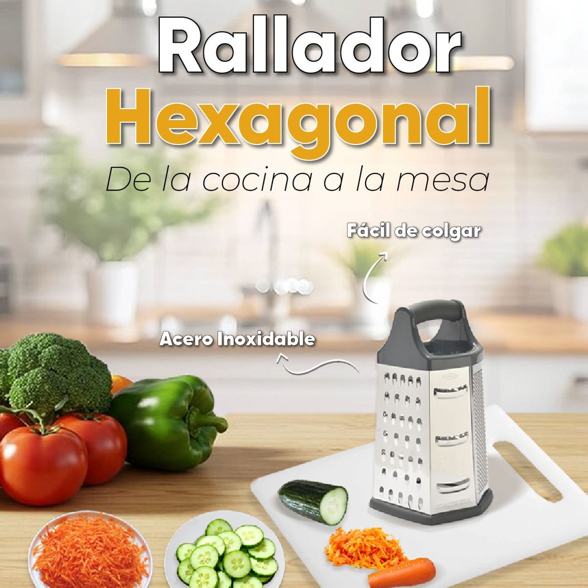 PRESS - Rallador Hexagonal Inox Línea Premium - PRESS