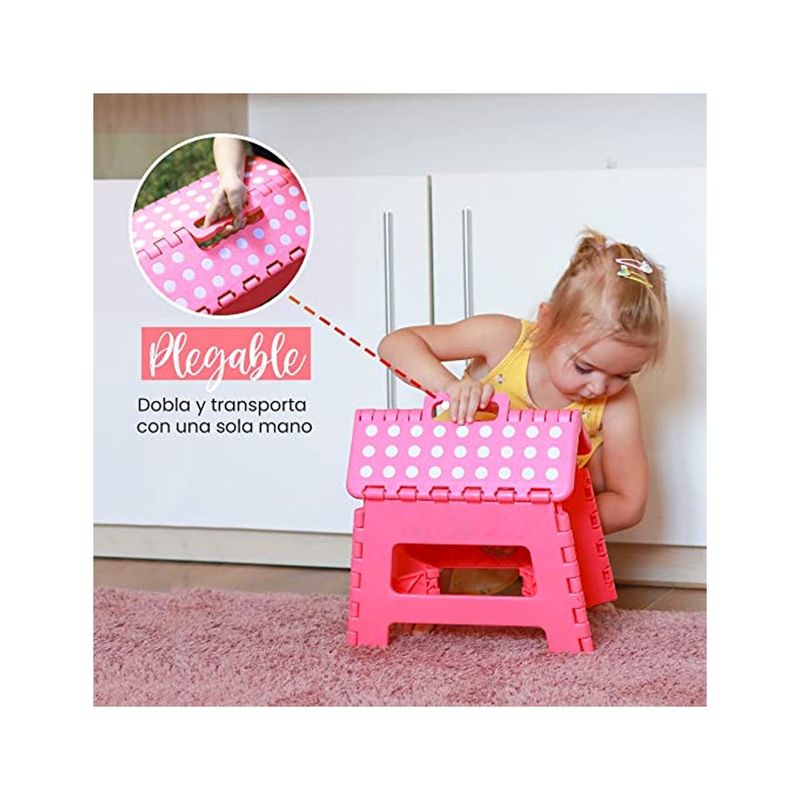 GRETAIL - Banquito Taburete Plegable Para Niña Rosado