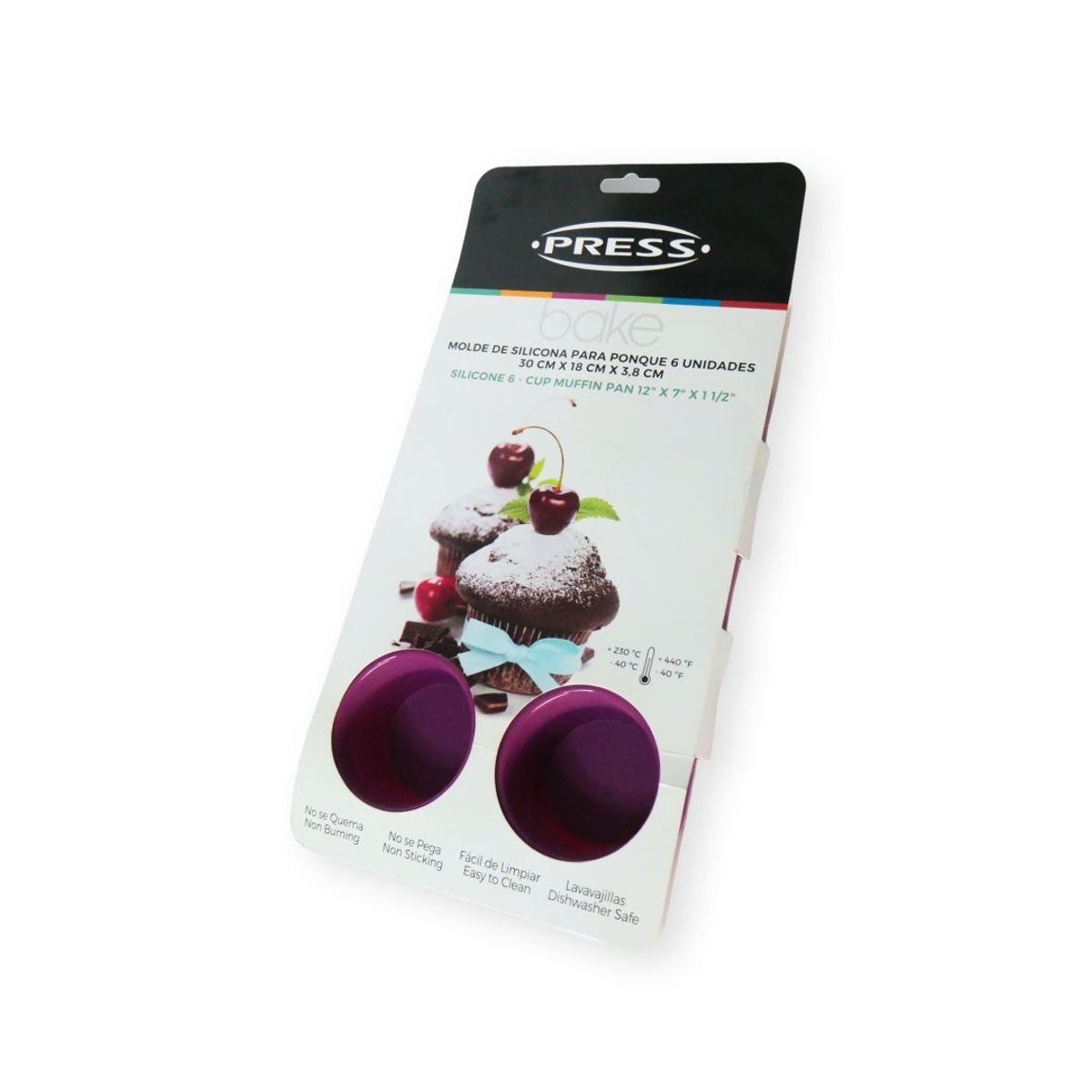 PRESS - Molde de Silicona 6 und 30 x 18 x 38 cm Morado Línea Silicona - PRESS