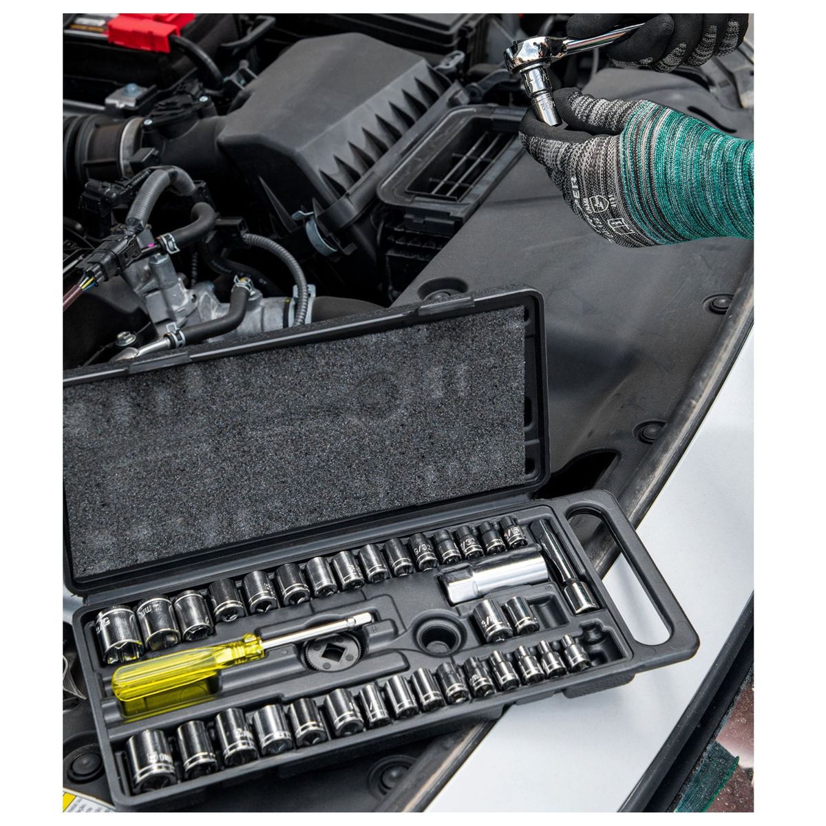 PRETUL - Juego herramientas y dados para mecánico 39 piezas Pretul