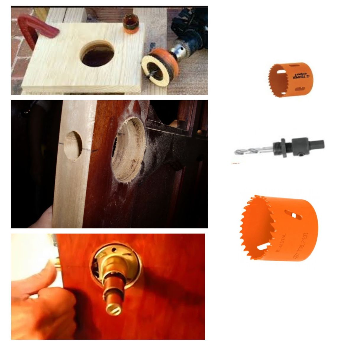 TRUPER - Juego brocas sierra para instalar cerraduras 3 piezas Truper