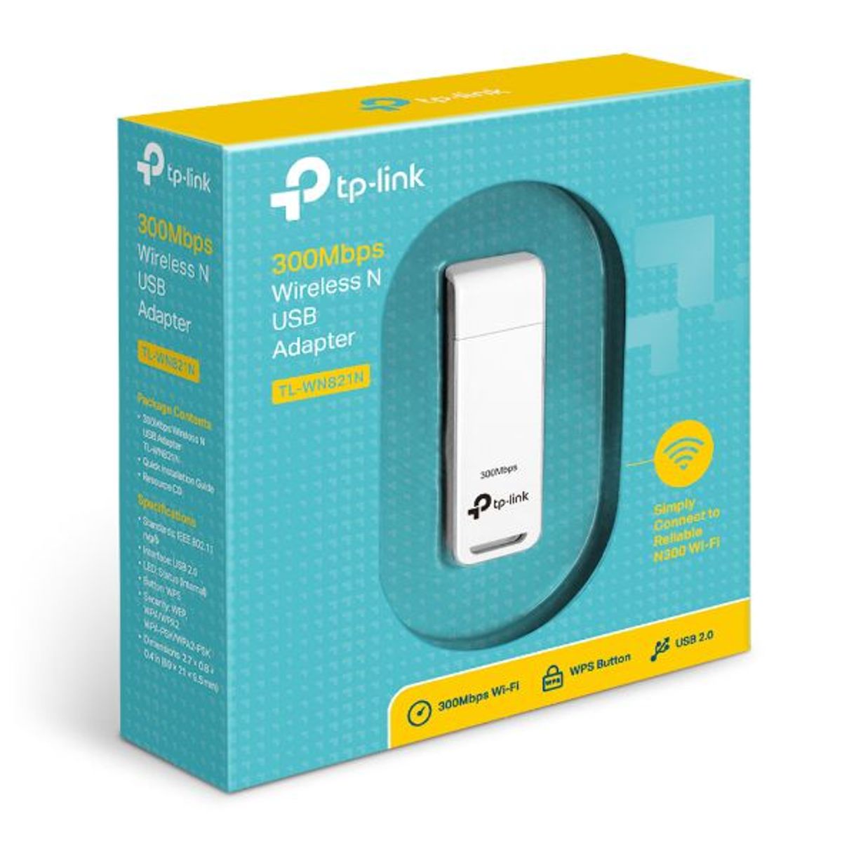 TP LINK - Adaptador Wireless N Usb 300 Mbps Tp Link WN821N Inalambrico
