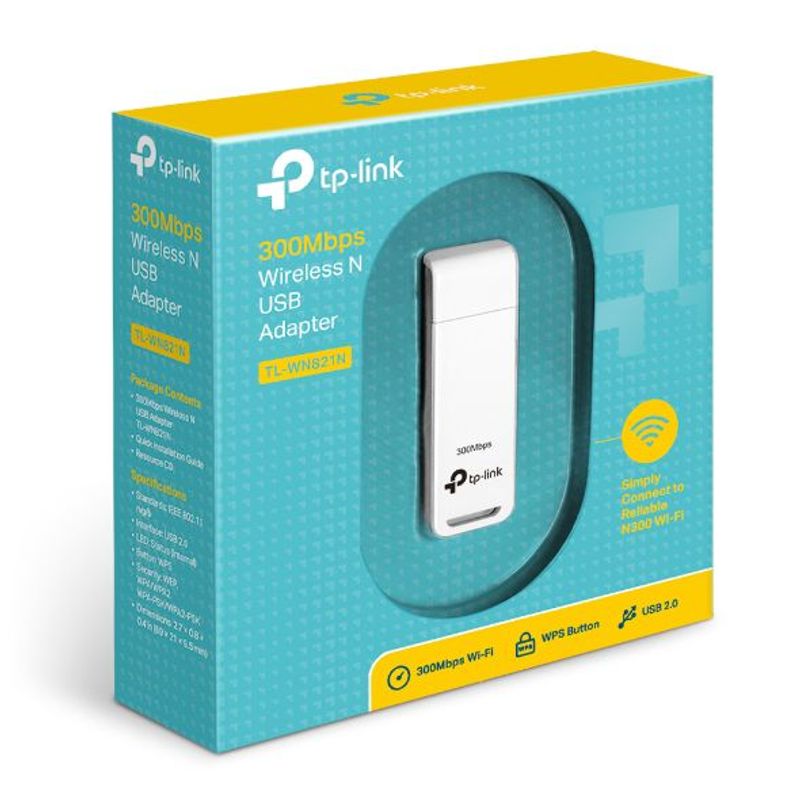 TP LINK - Adaptador Wireless N Usb 300 Mbps Tp Link WN821N Inalambrico