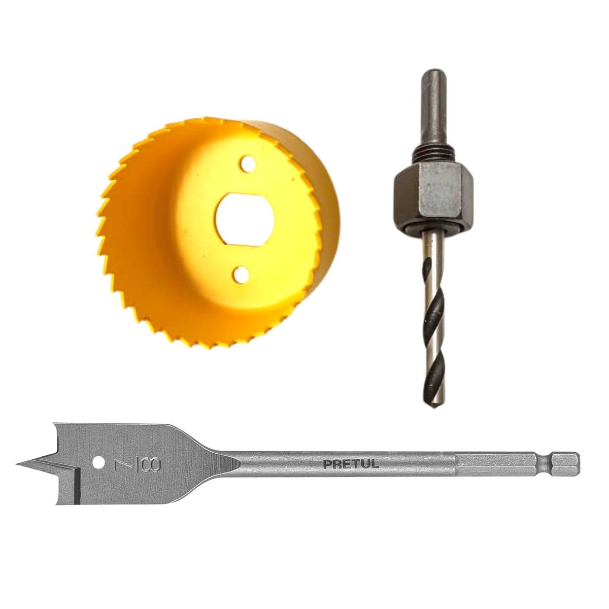 PRETUL - Juego brocas sierra 3Piezas para cerraduras Pretul
