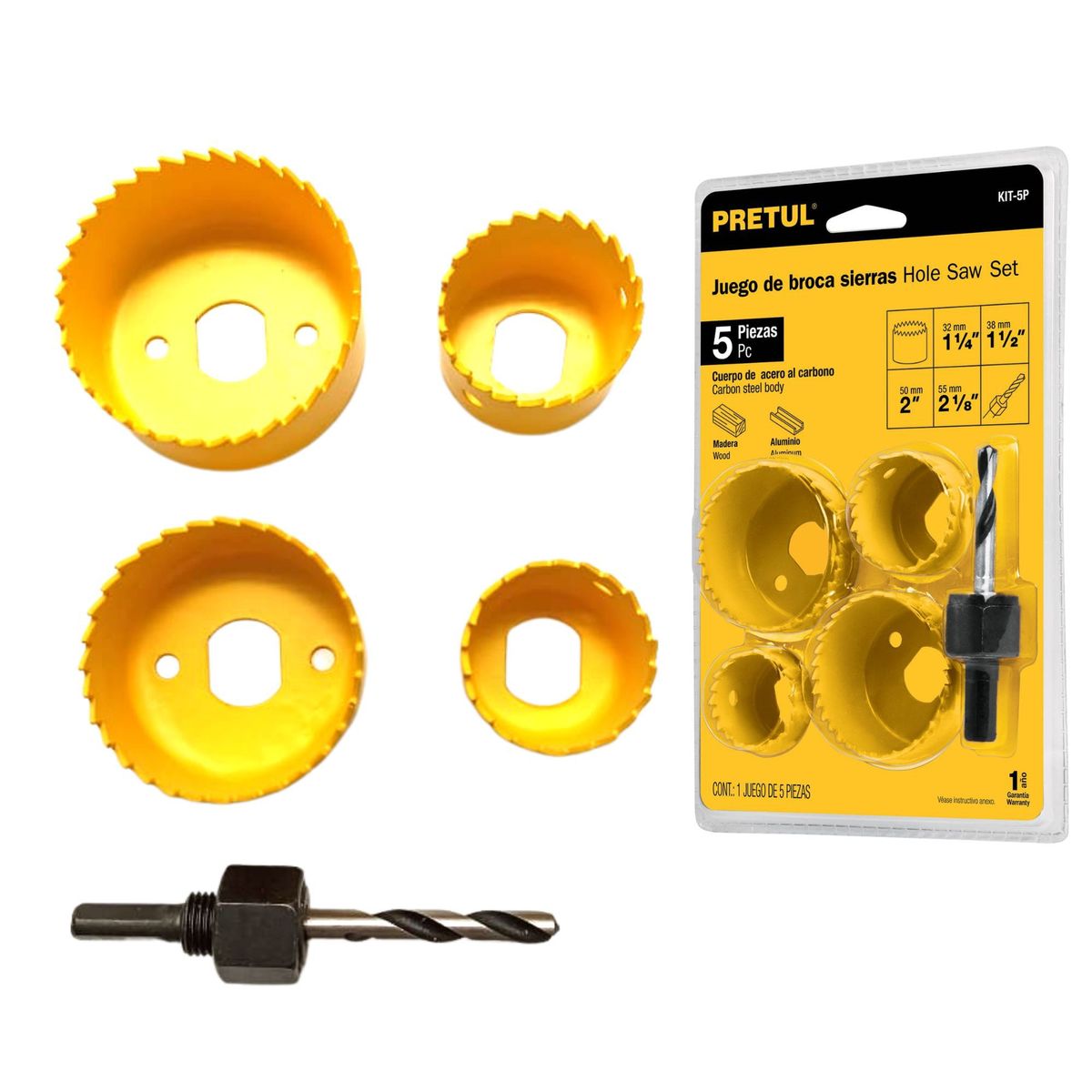 PRETUL - Juego de Brocas Sierras 5 piezas, Pretul