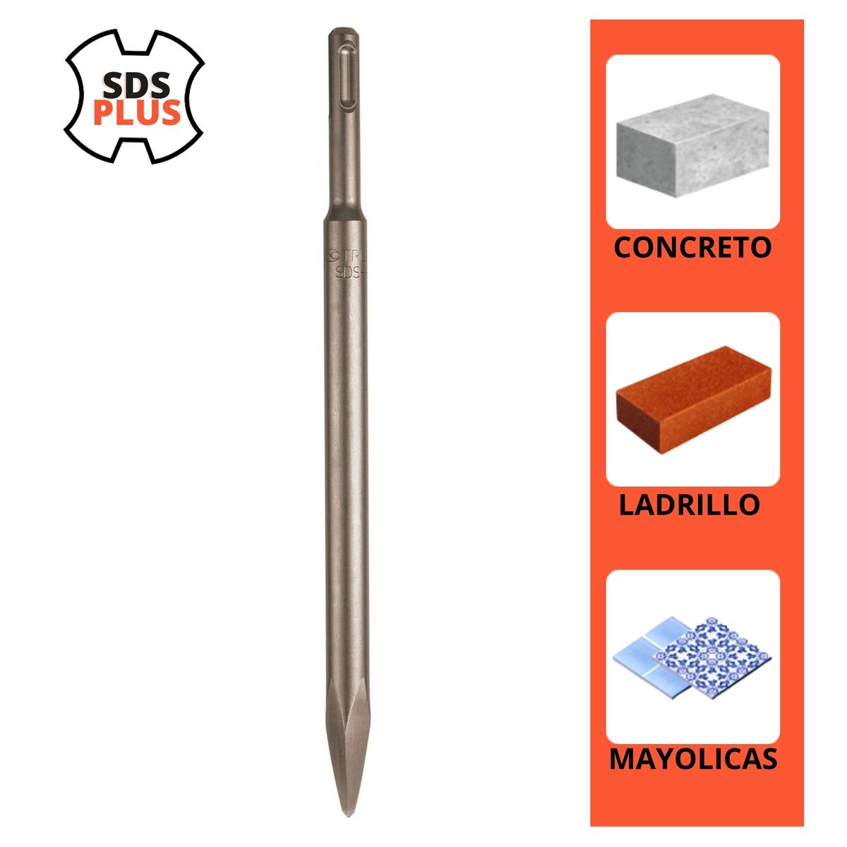 TRUPER - Cincel de punta SDS Plus de 10 Truper