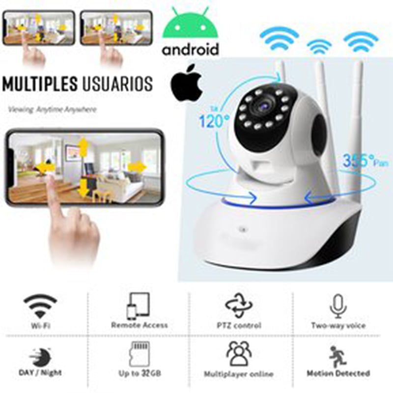 OEM - Cámara IP HD 3 Antenas WiFi 360 Sensor Movimiento Microfono